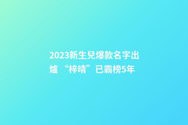 2023新生兒爆款名字出爐 “梓晴”已霸榜5年